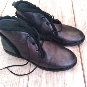 Blublonc girls booties size 36 (U.S. 4)  dark burgundy & black New in Box